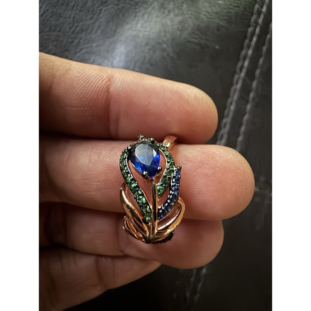 585 14K RG Rolled Gold Stamped Elegant Natural Peacock Size 7 Ring